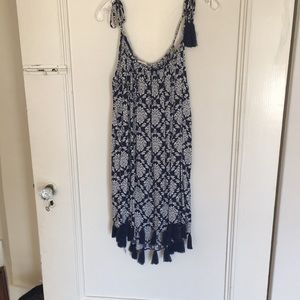 Blue and white dress